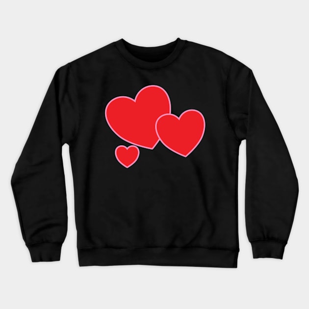 Red Hearts Crewneck Sweatshirt by DPattonPD